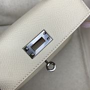 	 Hermes Mini Kelly Epsom Leather Off White Color 19cm - 6