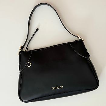 Gucci Black Leather Emblem small shoulder bag - 36x23.5x7.5CM