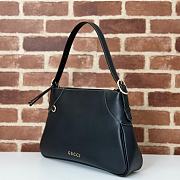 Gucci Black Leather Emblem small shoulder bag - 36x23.5x7.5CM - 4