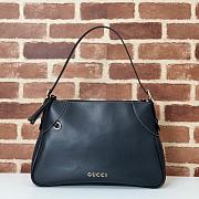 Gucci Black Leather Emblem small shoulder bag - 36x23.5x7.5CM - 3