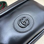 GUCCI Shoulder Bag With Tonal Double G In Black 23.5*15.5*8CM - 6