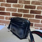 GUCCI Shoulder Bag With Tonal Double G In Black 23.5*15.5*8CM - 3