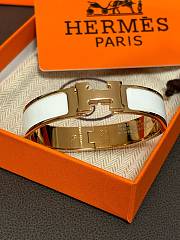 Hermes Clic H white bracelet  - 3