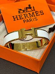 Hermes Clic H white bracelet  - 2