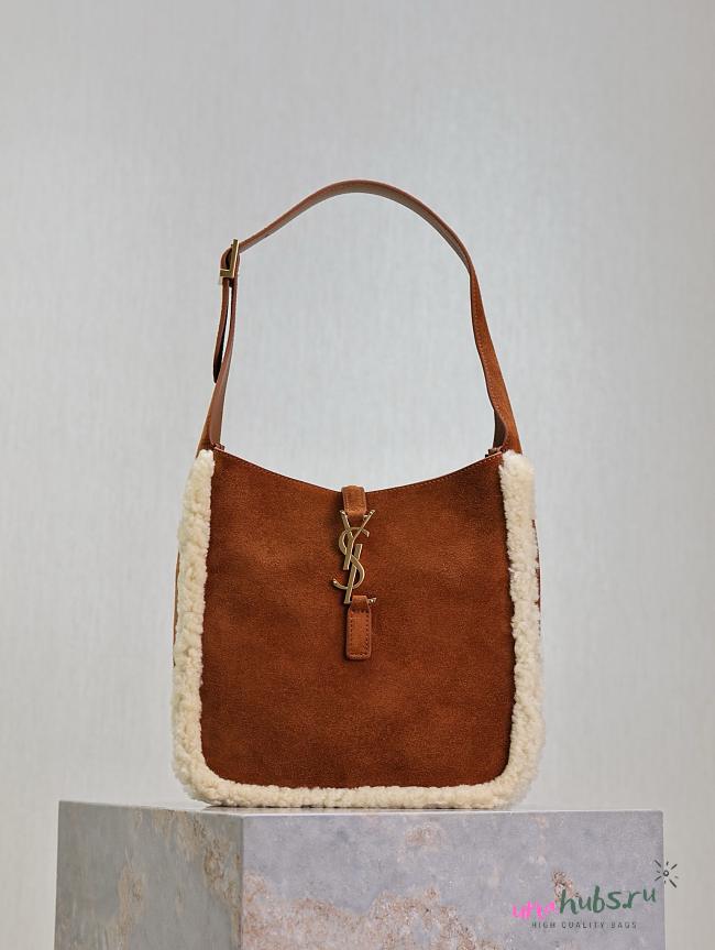 YSL Suede Hobo le 5 a 7 brown bag  - 1