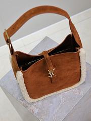 YSL Suede Hobo le 5 a 7 brown bag  - 4