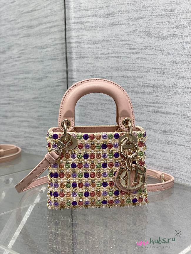 Dior Mini Lady Multicolor Bag 12*10*5cm - 1