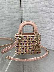 Dior Mini Lady Multicolor Bag 12*10*5cm - 6