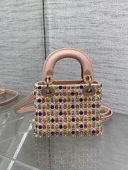 Dior Mini Lady Multicolor Bag 12*10*5cm - 4