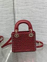 Dior Mini Lady Red Bag 12*10*5cm - 6