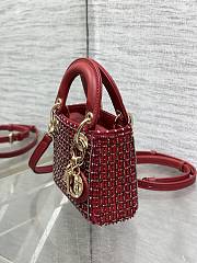 Dior Mini Lady Red Bag 12*10*5cm - 5