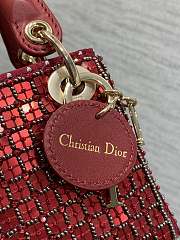 Dior Mini Lady Red Bag 12*10*5cm - 3