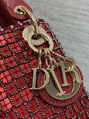 Dior Mini Lady Red Bag 12*10*5cm - 2