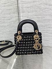 Dior Mini Lady Black With Stone Bag 12*10*5cm - 6