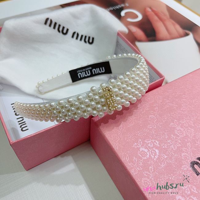 Miu Miu Pearl Headband - 1