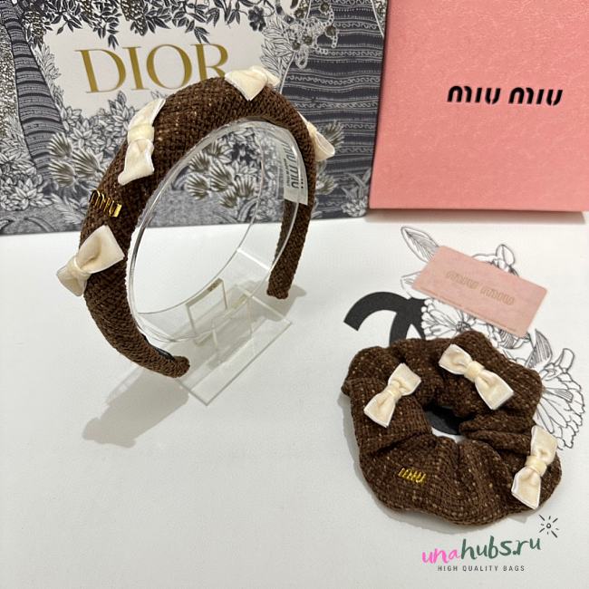 Miu Miu Tweed Brown Hair Set - 1