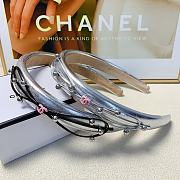 Chanel Silver Leather Headband - 1