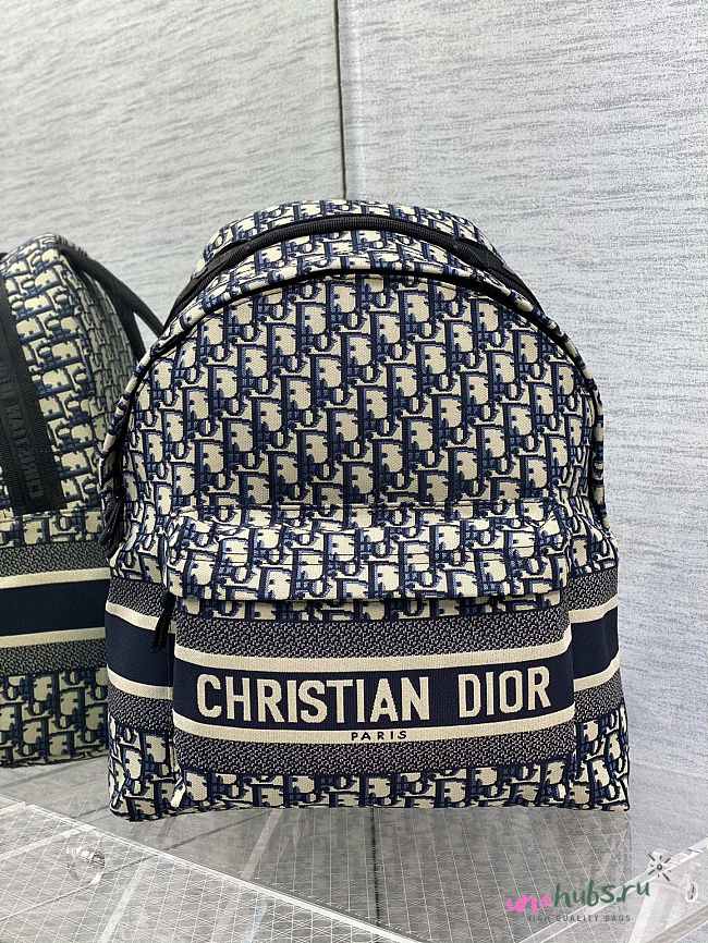 Dior Rider Backpack Blue Dior Oblique Jacquard - 1