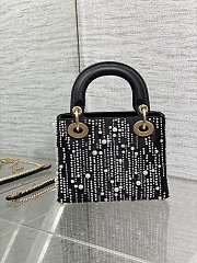 Dior Mini Lady Black and White Purse - 3