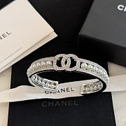 Chanel Silver Cuff With Pearl & Diamond - 1