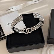 Chanel Silver Cuff With Pearl & Diamond - 3