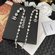 Chanel Silver and Diamond Long Earrings - 1