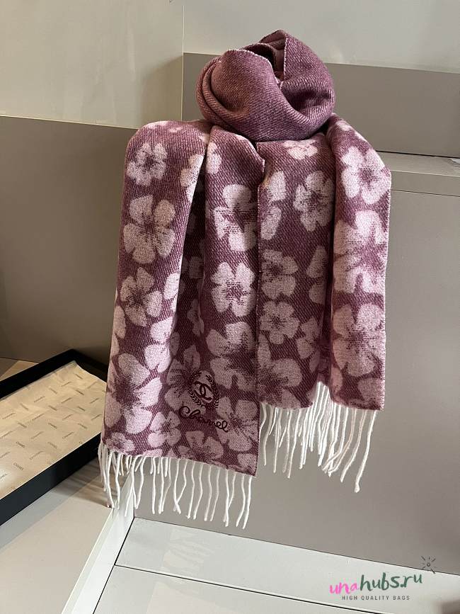 Chanel Pink Flower Scarf 180*32CM - 1