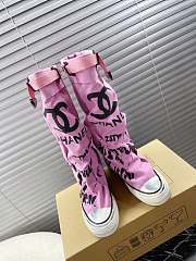 Chanle Canvas Long Boots - 3