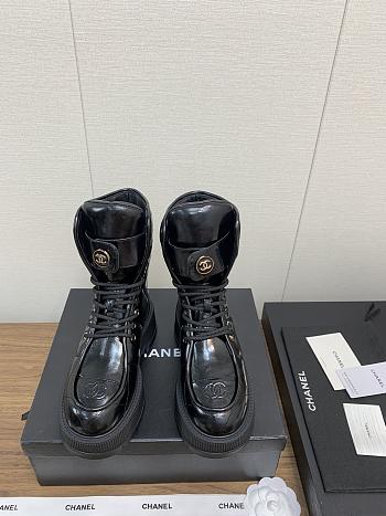 Chanel Leather Laced Boots