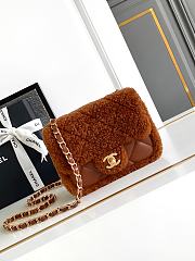 Chanel mini flap Bag Fleece & Gold Plated Metal  -18x12x6cm - 3