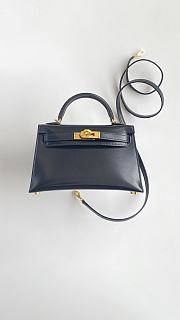 Hermes Mini Kelly Black Box Leather 19cm - 2