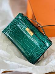 Hermes Kelly Pochette Crocodile Shiny Bag 22*12*7cm - 2