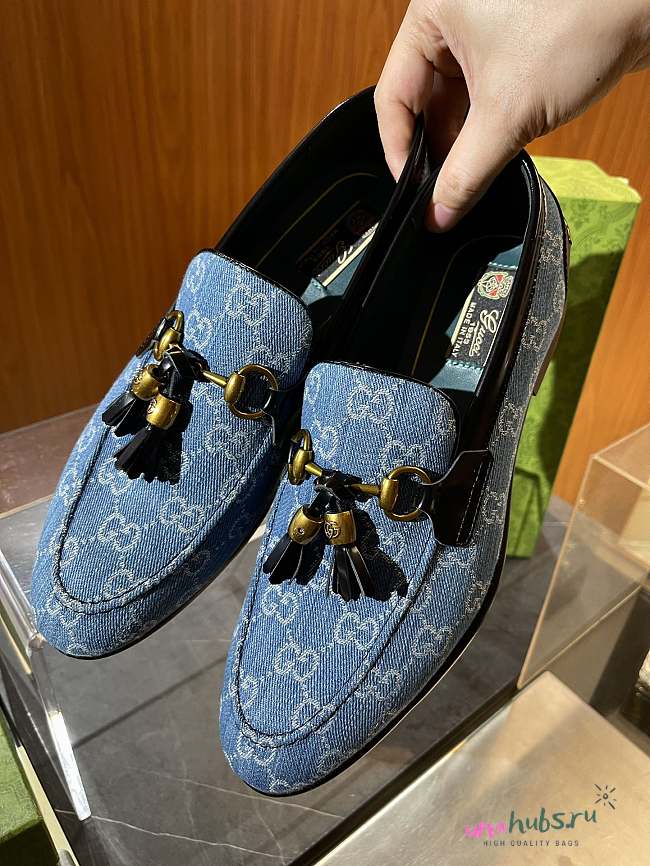 Gucci Horsebit Denim Loafers  - 1