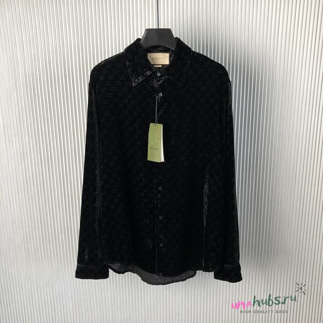 Gucci GG velvet oversized shirt - 1