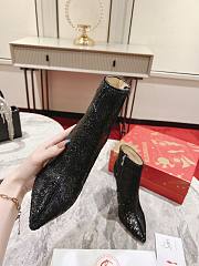 CHRISTIAN LOUBOUTIN BLACK VELOURS SO KATE BOOTY 100 ANKLE BOOTS - 6