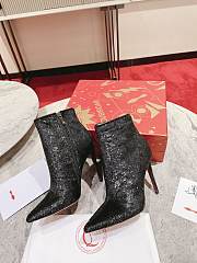 CHRISTIAN LOUBOUTIN BLACK VELOURS SO KATE BOOTY 100 ANKLE BOOTS - 5