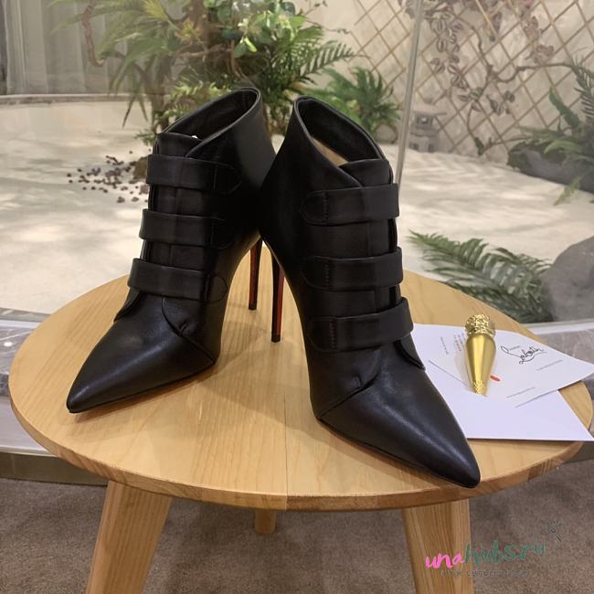 CHRISTIAN LOUBOUTIN Triniboot Leather Ankle Boots In Black - 1