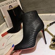 Christian Louboutin Black So Kate 85mm Croc-effect Patent Leather Ankle Boots - 1