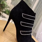 CHRISTIAN LOUBOUTIN Triniboot 85 Crystal-embellished Suede Boots In Black - 3