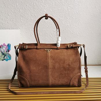 Prada Large Suede handbag in cocoa brown 