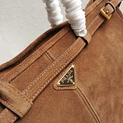 Prada Large Suede handbag in cocoa brown  - 4