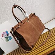 Prada Large Suede handbag in cocoa brown  - 5