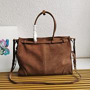 Prada Large Suede handbag in cocoa brown  - 6