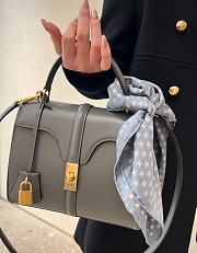 Celine Small 16 Bag In Satinated Calfskin Grey - 5