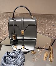 Celine Small 16 Bag In Satinated Calfskin Grey - 3