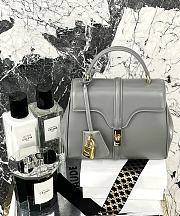 Celine Small 16 Bag In Satinated Calfskin Grey - 2