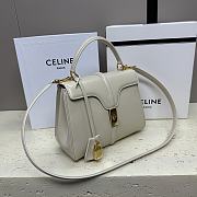 	 Celine Small 16 Bag In Satinated Calfskin White - 3