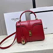 	 Celine Small 16 Bag In Satinated Calfskin Red - 1