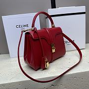 	 Celine Small 16 Bag In Satinated Calfskin Red - 3