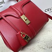 	 Celine Small 16 Bag In Satinated Calfskin Red - 2